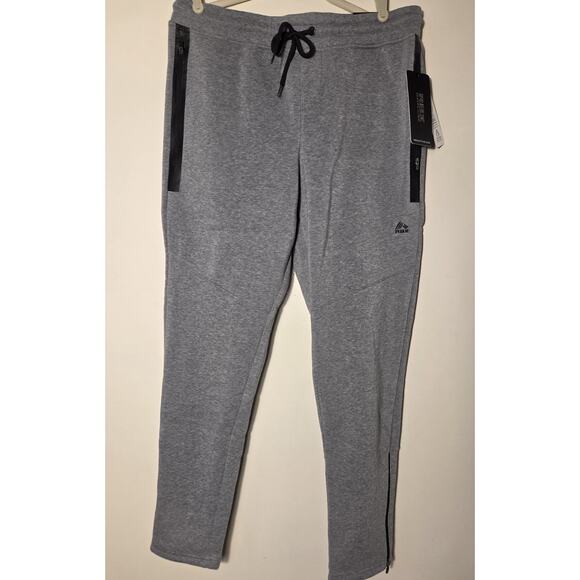 New RBX Mens L Tapered Zip Jogger Sweat Pants Wicking Quick Dry Gray 302114 - Picture 1 of 11